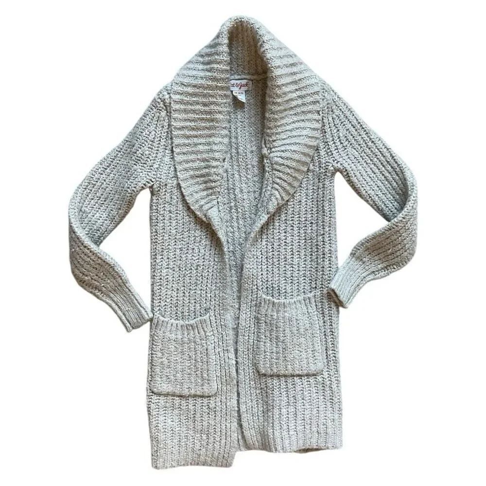 Toddler Girls Cat & Jack Metallic Thread Open Knit Long Cardigan Sweater XS 4/5